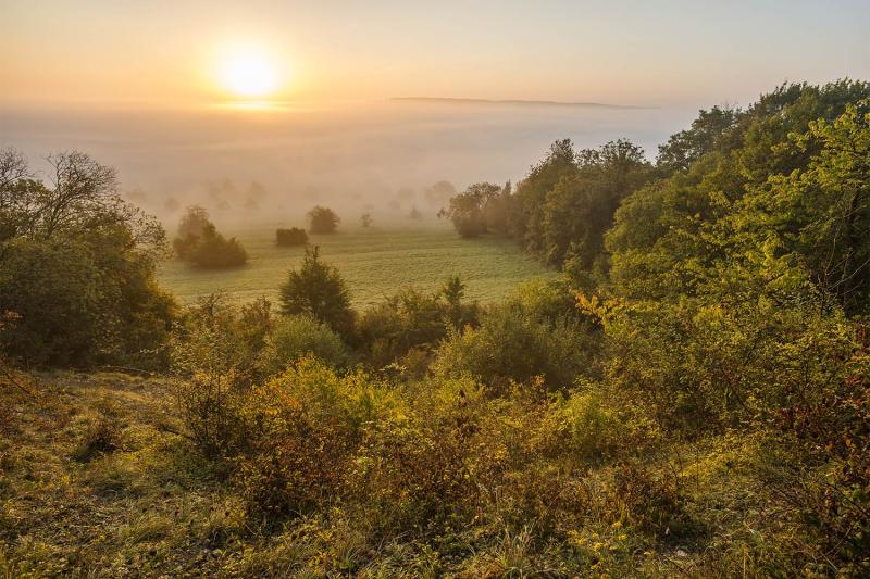 Sonnenaufgang im UNESCO-Biosphärenreservat Bliesgau